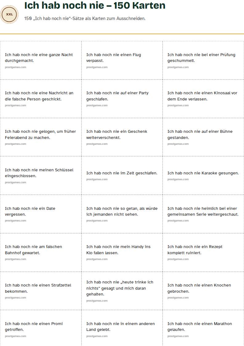 Ich hab noch nie – 150 Karten